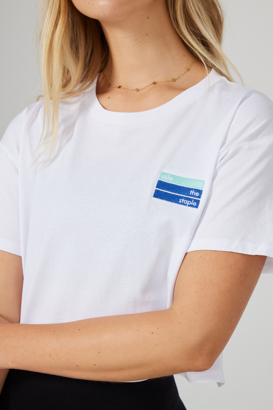 Sideline Cropped Tee - White