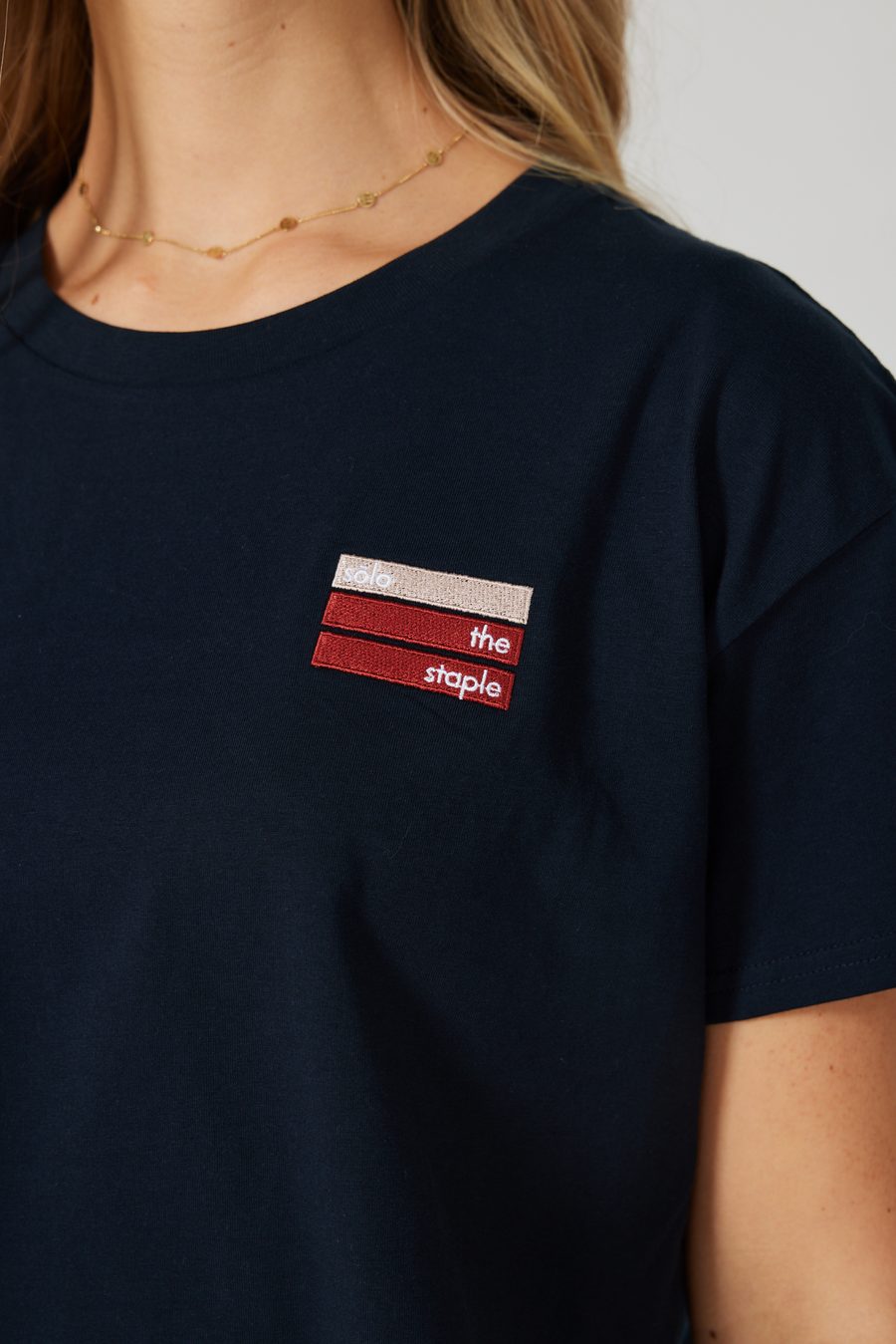 Sideline Cropped Tee - French Navy