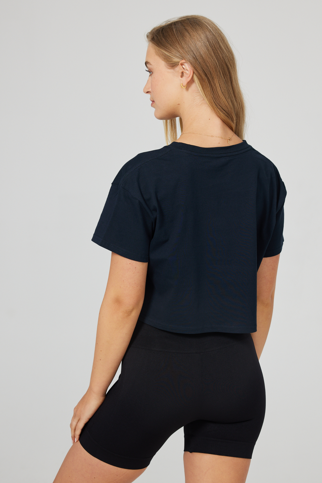 Sideline Cropped Tee - French Navy